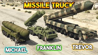 GTA 5 MILITARY TRUCK  FRANKLIN VS MICHALE VS TREVOR WHICH IS BEST [upl. by Cox]