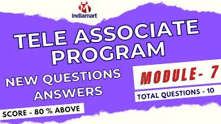 IndiaMART TeleAssociate  New Answers  Module 7 chapter7 [upl. by Nospmis738]