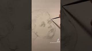 Pencil drawing of Verrocchio’s baby head from the Fitzwilliam drawing sketch draw pencildrawing [upl. by Ced]