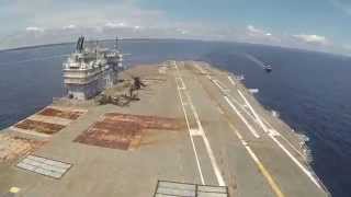 USS Saratoga begins her final voyage with one last fixed wing carrier take off  landing [upl. by Scarito]