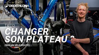 TUTO  Comment changer un plateau sur un vélo route  🚴 I Decathlon [upl. by Allesiram]