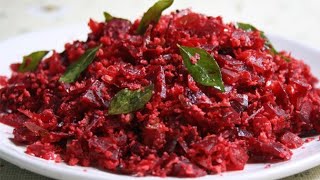 Beetroot Poriyal Recipe in Tamil  Beetroot Stirfry [upl. by Yllus804]