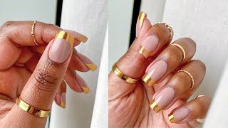 How to get THE BEST Gold French Manicure [upl. by Dre817]