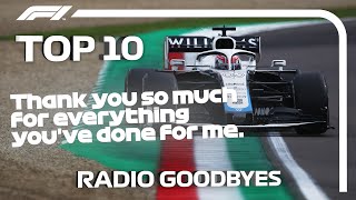 Top 10 F1 Radio Goodbyes [upl. by Port341]