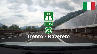 Driving in Italy Autostrada del Brennero A22 from Trento to Rovereto [upl. by Nissensohn]