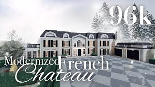 96k Modernized French Chateau  No Advanced Placement  Bloxburg Speedbuild [upl. by Tay658]