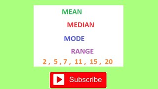 MEAN MEDIAN MODE and RANGE [upl. by Ruelu201]