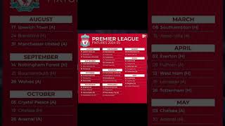 Liverpool Fixtures 202425 liverpool football [upl. by Leopold67]