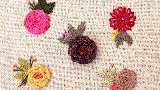 5 Basic Flower Embroidery For Beginners  Hand Embroidery Tutorial for Beginners  Gossamer [upl. by Matias]