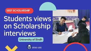 Sindh University Students Share Their Experiences with Sindh Endowment Scholarships  SFAO [upl. by Yblek]