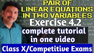 CLASS XPAIR OF LINEAR EQUATIONS IN TWO VARIABLESEXERCISE 42 [upl. by Bender]