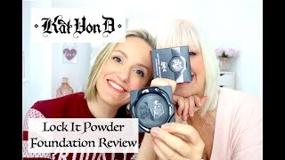 KAT VON D Lock It Powder Foundation on mature skin [upl. by Ahsinirt257]