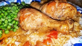 Chicken Legs with A Creamy MushroomChicken Sauce  Served Over Rice foodie foodvlog [upl. by Idleman655]