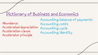 Business and Economics Words Meaning ALL How to2 [upl. by Adnaloy752]