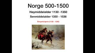 Historie VG3 Norge 5001500 Høymiddelalder Borgerkrigene  Senmiddelalder [upl. by Turino155]