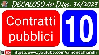 Decalogo del DLgs 362023 APPALTI PUBBLICI di Simone Chiarelli [upl. by Ibson]