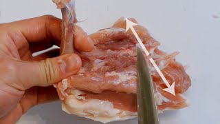 Easy way to debone and fillet a chicken thigh  a quothowtoquot tutorial [upl. by Archy]