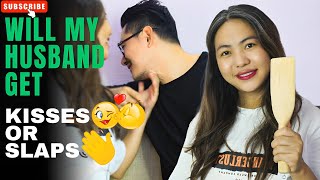 KISS😘 OR SLAP👋 challenge  asking questions to my hubby  couple edition [upl. by Notreve]