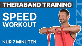 TheraBand Übungen  7 Minuten Ganzkörpertraining für Rücken Bauch Arme und Beine  ARTZT [upl. by Ekram]