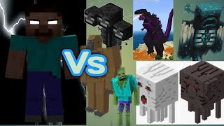 Herobrine vs large mobsmobs battle [upl. by Seravat847]