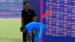 Virat Kohli touched Sachin Tendulkars feet after Breaking his most ODI Century Record in Ind vs NZ [upl. by Nwahsauq]