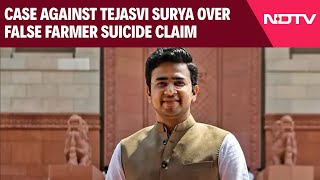 Tejasvi Surya News  Case Against Tejasvi Surya For Misleading Claim Over Farmers Suicide [upl. by Yssim]