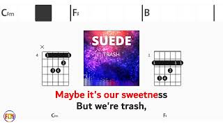 SUEDE Trash FCN GUITAR CHORDS amp LYRICS [upl. by Jeroma]