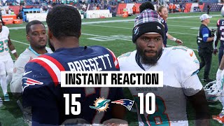 INSTANT REACTION A brutal loss for Patriots vs Dolphins  New England falls to 14 this season [upl. by Llednol]