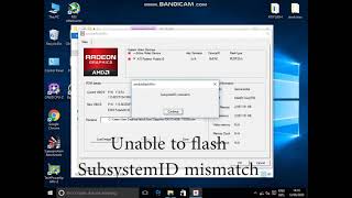 Flashing stock bios on AMD mining graphic cards Subsystem ID error  ATIflash  Force flashing [upl. by Awra]