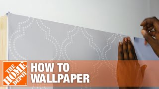 How to Hang PeelandStick Wallpaper  The Home Depot [upl. by O'Donoghue403]