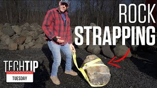 How To Strap And Move Large Rock Boulders Safely [upl. by Ayotol60]