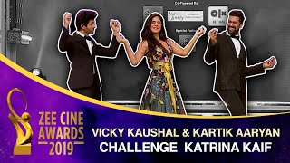 Vicky Kaushal and Kartik Aaryan challenge Katrina Kaif  Zee Cine Awards 2019 [upl. by Annay]