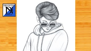 How to draw a Attitude Boy with Sunglasses Pencil sketch  Boy drawing for beginner  Boy Drawing [upl. by Itisahc728]