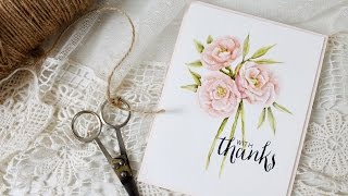 Watercolor Stamping Pretty Peonies [upl. by Gaultiero321]