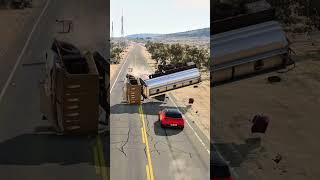 Realistic Highway Car Crashes 134  BeamNGdrive [upl. by Toffic]