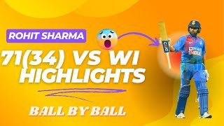 rohit sharma 71 vs west indies highlights [upl. by Countess]