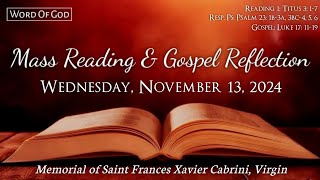 Todays Catholic Mass Readings and Gospel Reflection  Wednesday November 13 2024 [upl. by Assirec226]