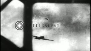 Japanese torpedo bombers in action against US warships during World War II HD Stock Footage [upl. by Araid]