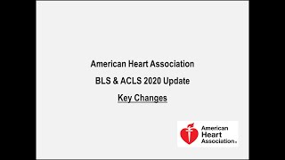 AHA BLS amp ACLS 2020 Update  Key changes [upl. by Suravat282]