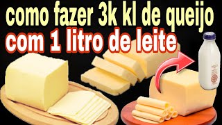 FAÇA 3 QUILOS DE QUEIJO COM 1 LITRO DE LEITE VEJAM 😱👆👆👆 [upl. by Annohsat943]