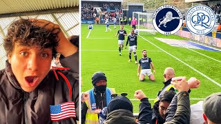 AMERICAN SOCCER FAN EXPERIENCES FEISTY BRITISH ATMOSPHERE at Millwall vs QPR [upl. by Kinelski]