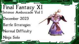 FFXI  Intense Ambuscade Vol One December 2023 Battle Strategies and Normal Solo Battle Example [upl. by Loram]