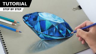 How to Draw Blue Diamond  Easy Step by step [upl. by Adnar]