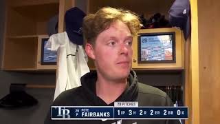 Pete Fairbanks Tampa Bay Rays pitcher Baseball Postgame interview [upl. by Aihsetel]