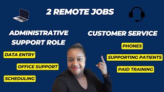 2 Remote Full Time Jobs  Administrative Support  Customer Service  Healthcare  Great Salaries [upl. by Neeluj]