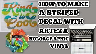 How to create a striped decal  Cricut  With Arteza [upl. by Eilime501]