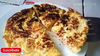 Tortilla de papa con jamon y quesoCocina con Jenny [upl. by Dirraj941]