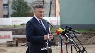 Premijer Plenković u OB Varaždin na polaganju kamena temeljca nove kirurgije [upl. by Patience]