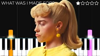 Billie Eilish  What Was I Made For  EASY Piano Tutorial [upl. by Leemaj]