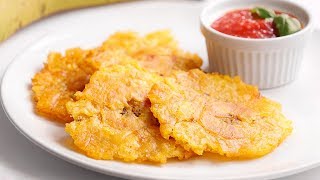 Patacones o Tostones de Plátano Frito muy Crujientes  Sólo 3 Ingredientes [upl. by Ayalat512]